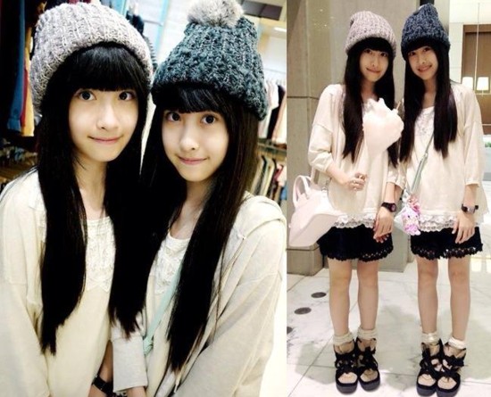 台湾萝莉双胞胎姐妹花走红清纯可爱人人点赞(组